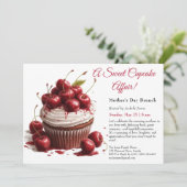 Moederdag brunch uitnodiging – Cupcake affaire (Staand voorkant)