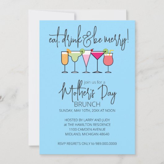 Moederdag Brunch Uitnodigingen (Voorkant)