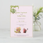 Moederdag Brunch Watering Can Wheelbarrow Flowe Kaart (Staand voorkant)