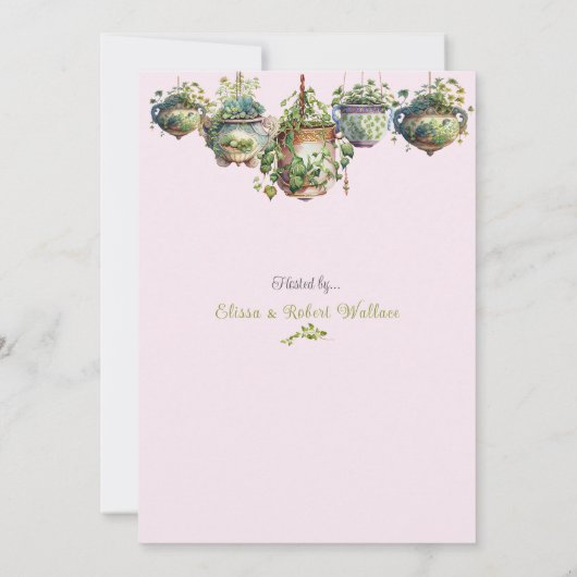 Moederdag Brunch Watering Can Wheelbarrow Flowe Kaart (Achterkant)