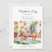 Moederdag Brunch Waterverf Tuin Patio Kaart (Voorkant)