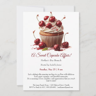 Moederdag brunchuitnodiging – Cupcake aangelegenhe Kaart