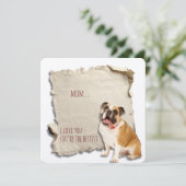Moederdag Bulldog Mom Kaart (Staand voorkant)