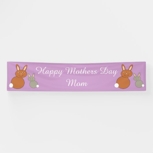Moederdag Bunnies Custom Banner (Horizontaal)