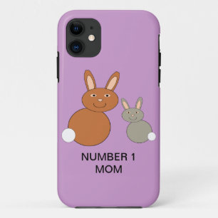 Moederdag Bunnies Custom Number 1 mam iPhone 5 C 11 Hoesje