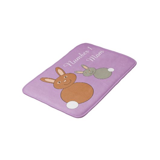 Moederdag Bunnies Personalized Bath Mat (Gekanteld)