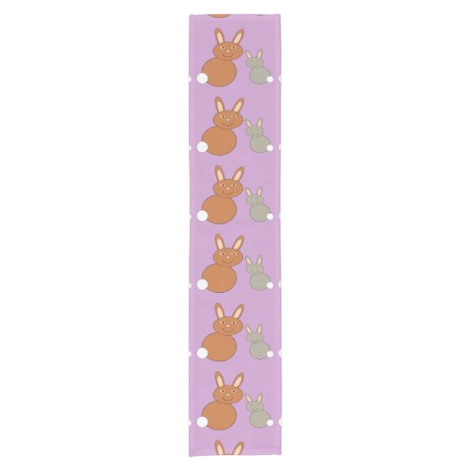 Moederdag Bunnies Table Runner Korte Tafelloper (Voorkant)