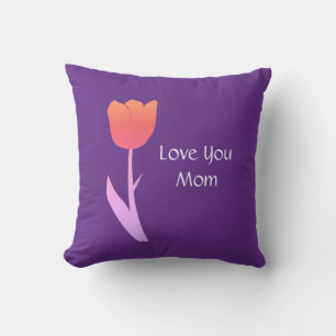Moederdag Cadeau 2022 Custom Cute Paars Floral Buitenkussen