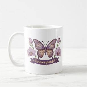 Moederdag cadeau - Dankbare Vlinder Bloemen Koffiemok