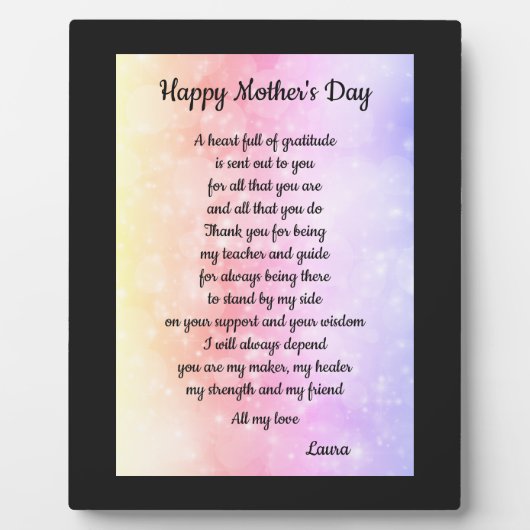 Moederdag cadeau fotoplaat (Voorkant)