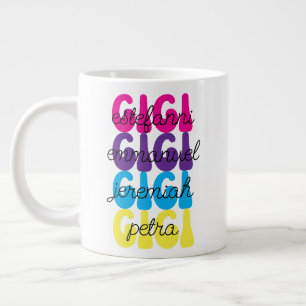Moederdag Cadeau Gigi Retro Kinderen Namen Reus Ko Extra Grote Beker