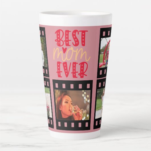 Moederdag cadeau idee beste mam ooit stoffig roze latte mok (Voorkant)