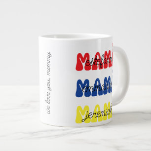 Moederdag Cadeau Mamá Retro Kinderen Namen Extra Grote Beker