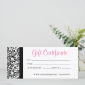 Moederdag Cadeaubonnen Salon Pink Damask (Staand voorkant)