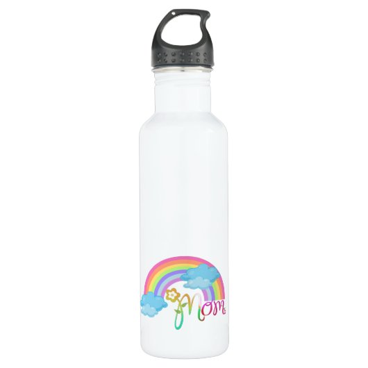 Moederdag Cadeauidee | Aangepaste regenboogmam Waterfles (Voorkant)