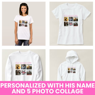 Moederdag Cadeaus Foto Collage Met Monogram Letter T-shirt