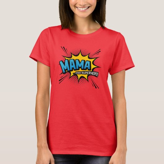 moederdag Cadeautje - Mama & Superheld - Comic Boo T-shirt (Voorkant)