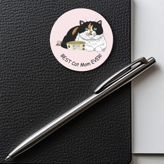Moederdag Calico Cat Ronde Sticker