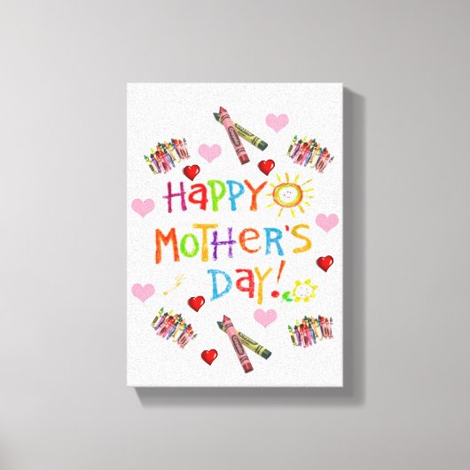 Moederdag Canvas met gerasterd Canvas Afdruk (Voorkant)