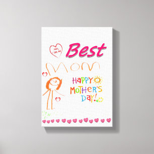 Moederdag Canvas met gerasterd Canvas Afdruk