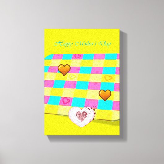 Moederdag Canvas met gerasterd Canvas Afdruk (Voorkant)
