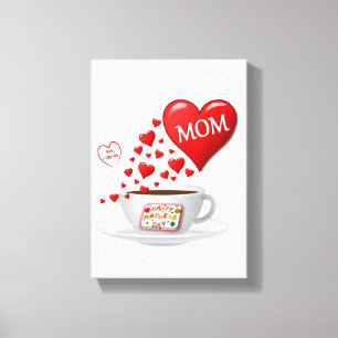 Moederdag Canvas met gerasterd Canvas Afdruk