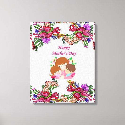 Moederdag Canvas met gerasterd Canvas Afdruk (Voorkant)