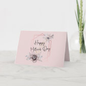 Moederdag Card Pink Floral met bericht binnenin Kaart (Voorkant)