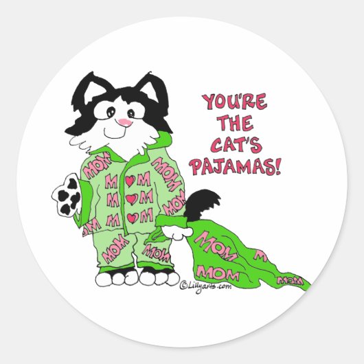 Moederdag Cartoon Kat Stickers (Voorkant)