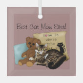 Moederdag Cat Glas Ornament (Voorkant)