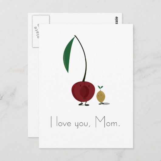 Moederdag Cherry en Cherry Pit karakters Briefkaart (Voorkant / Achterkant)