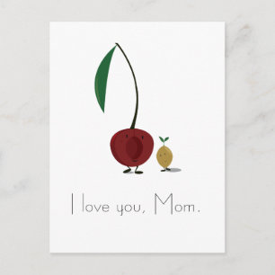 Moederdag Cherry en Cherry Pit karakters Briefkaart