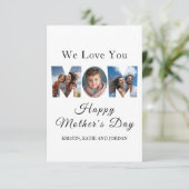 Moederdag Custom 3 Fotocollage Bedankkaart (Staand voorkant)