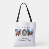 Moederdag Custom 3 Fotocollage Draagtas (Achterkant)