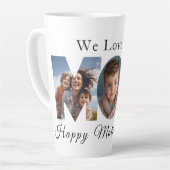 Moederdag Custom 3 Fotocollage Latte Mok (Linkerhoek)