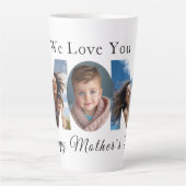 Moederdag Custom 3 Fotocollage Latte Mok (Voorkant)