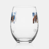 Moederdag Custom 3 Fotocollage Wijnglas Zonder Voet (Links)