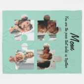 Moederdag Custom Gift voor Mam - 4 Foto Fleece Deken (Voorkant (Horizontaal))