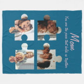 Moederdag Custom Gift voor Mam - 4 Foto Fleece Deken (Voorkant (Horizontaal))