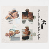 Moederdag Custom Gift voor Mam - 4 Foto Fleece Deken (Voorkant (Horizontaal))