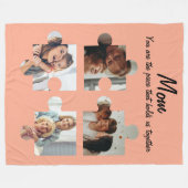 Moederdag Custom Gift voor Mam - 4 Foto Fleece Deken (Voorkant (Horizontaal))