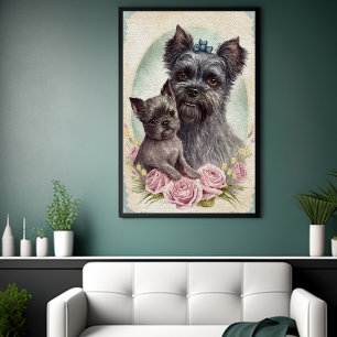 Moederdag Cute Affenpinscher Dog mama Poster