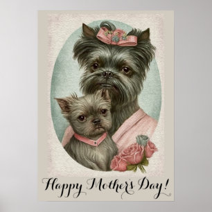 Moederdag Cute Affenpinscher Dog mama Poster