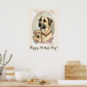 Moederdag Cute Anatolian Shepherd Dog mama Poster (Keuken)