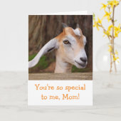 Moederdag Cute Baby Goat Kaart (Gele Bloem)