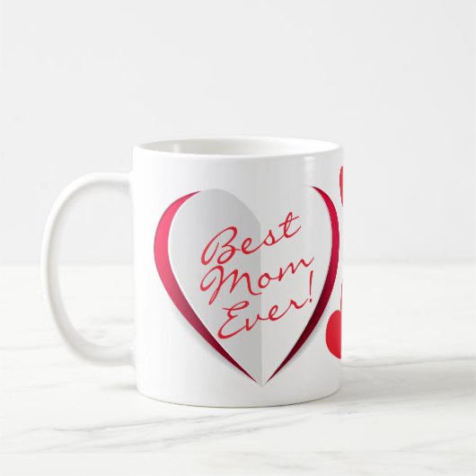 Moederdag Cute Modern Hearts Script Mok (Links)