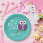 Moederdag - Cute Owls - Wie houdt van u Papieren Bordje (Feest)