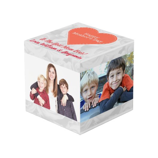 Moederdag Cute Photo Collage 4 Afbeeldingen Kubus (Voorkant hoekig)