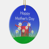 Moederdag Daisies and Watering Can Keramisch Ornament (Rechts)