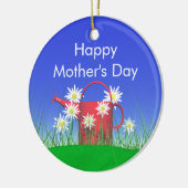 Moederdag Daisies and Watering Can Keramisch Ornament (Links)